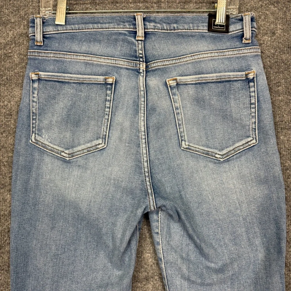 Current/Elliott Skinny Jeans Womens 31 Light Blue High Rise Distressed Knee